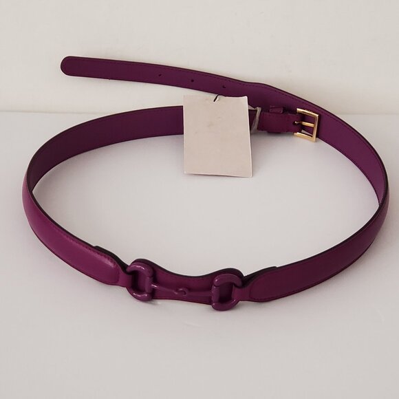 NWT Gucci Azalea horsebit purple leather thin belt - size 85-34 main image 6